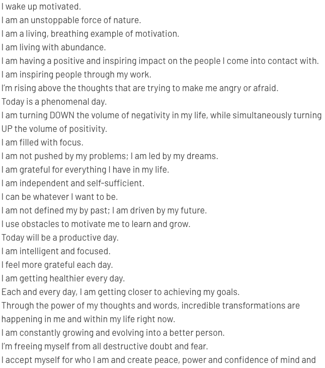 Would Affirmations work?