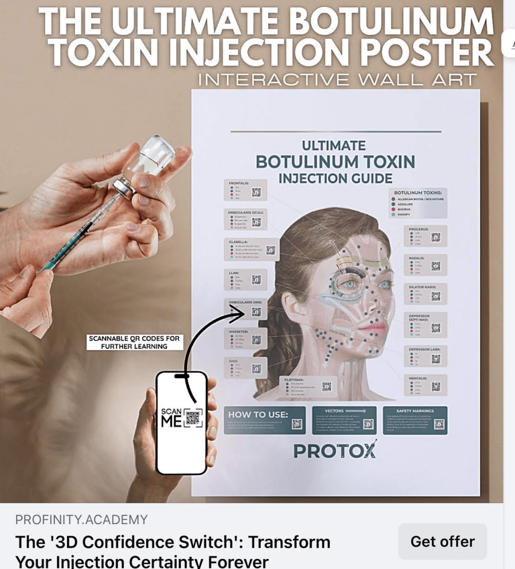 Be very Scared Botox training poster&nbsp;$197